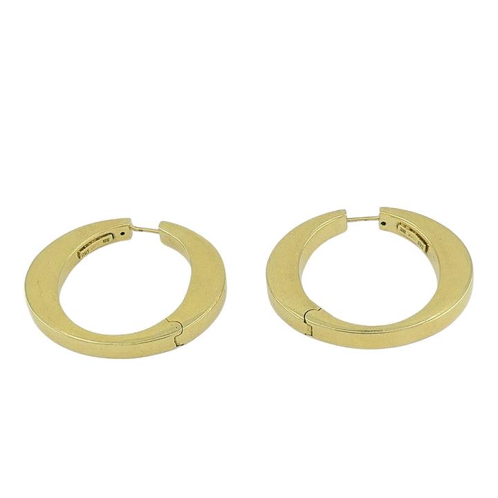 Roberto Coin 18k Gold Hoop Earrings Signature Hidden Ruby