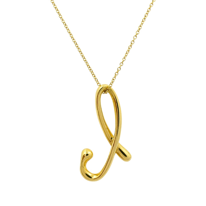 Elsa Peretti Tiffany & Co. 18k Gold  Alphabet Collection Pendant Necklace