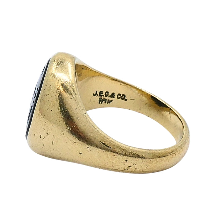 Antique Signet Ring Carved Carnelian 10k Gold