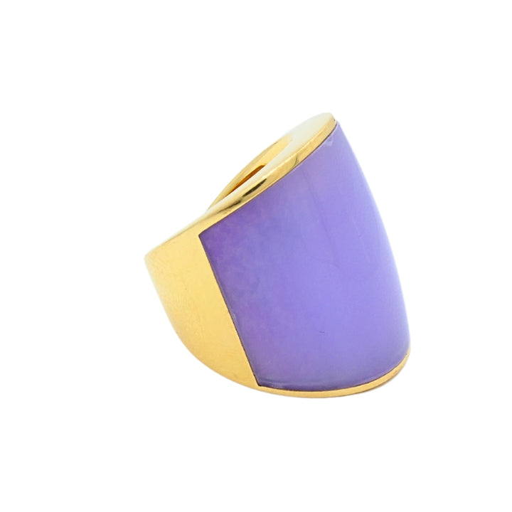 Vhernier 18k Gold Violet Chalcedony Statement Ring