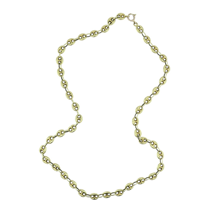 14k Gold Mariner Link Chain Necklace Vintage Jewelry