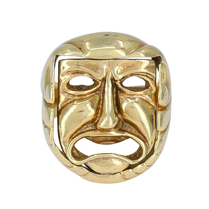 Vintage 14k Gold Greek Theater Flip Ring