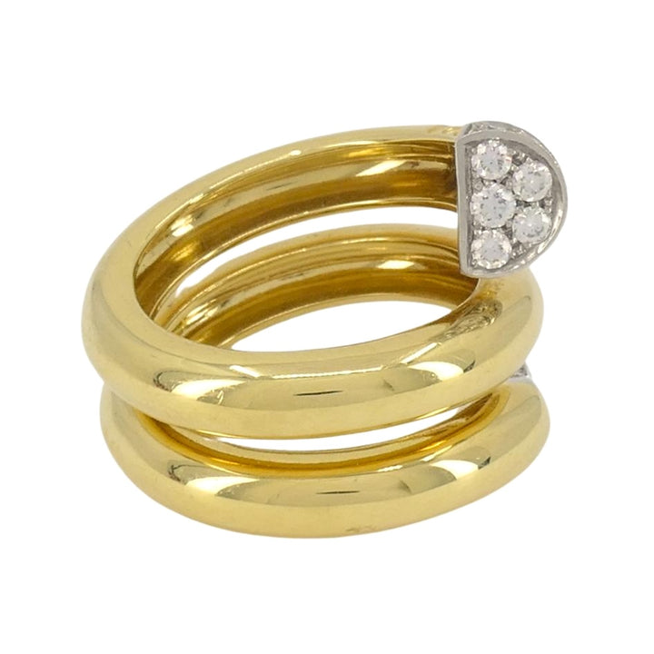 David Webb 18k Gold Platinum Diamond Nail Ring