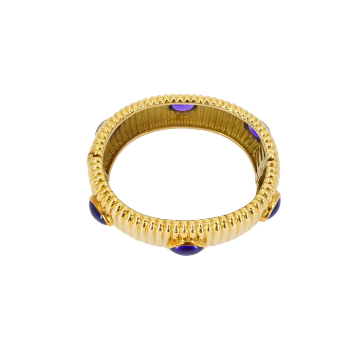 Amethyst Bracelet Tambetti 18k Gold Bangle Vintage Jewelry