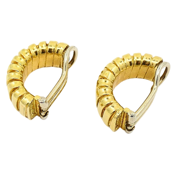 18k Gold Carlo Weingrill Huggie Earrings Tubogas Design