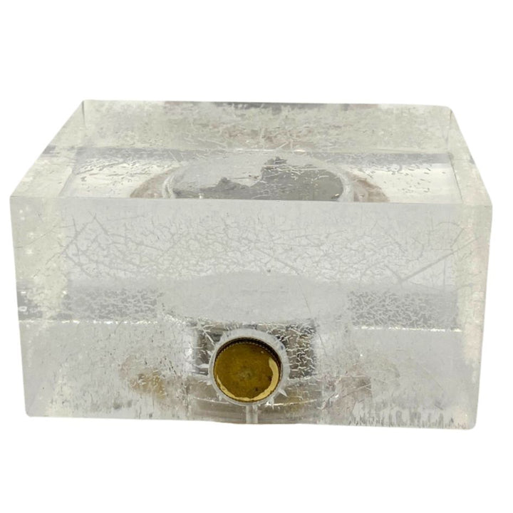 1950s Cartier Yellow Gold and Lucite Pair of Desk Clocks Lecoultre Movement