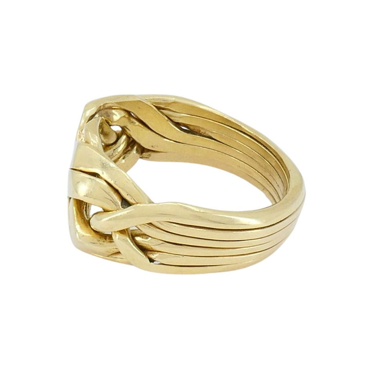 Vintage 14k Gold 6 Band Puzzle Ring sz 11