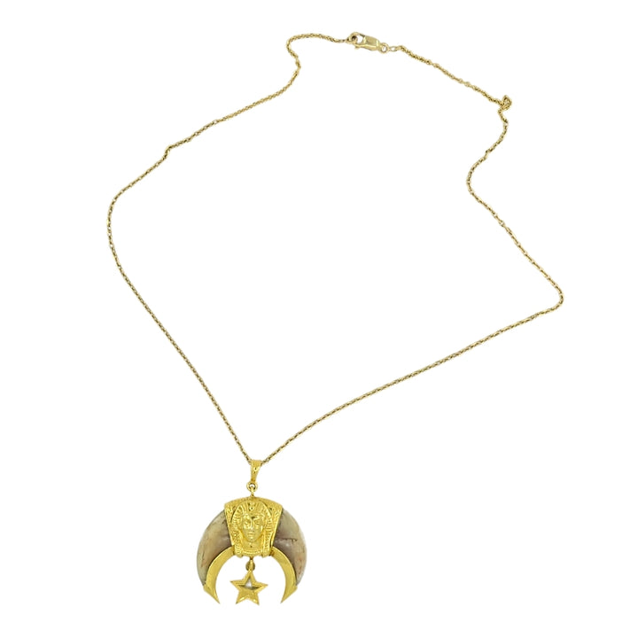 14k Gold Masonic Knight Templar Claw Pendant & 18k Gold Chain
