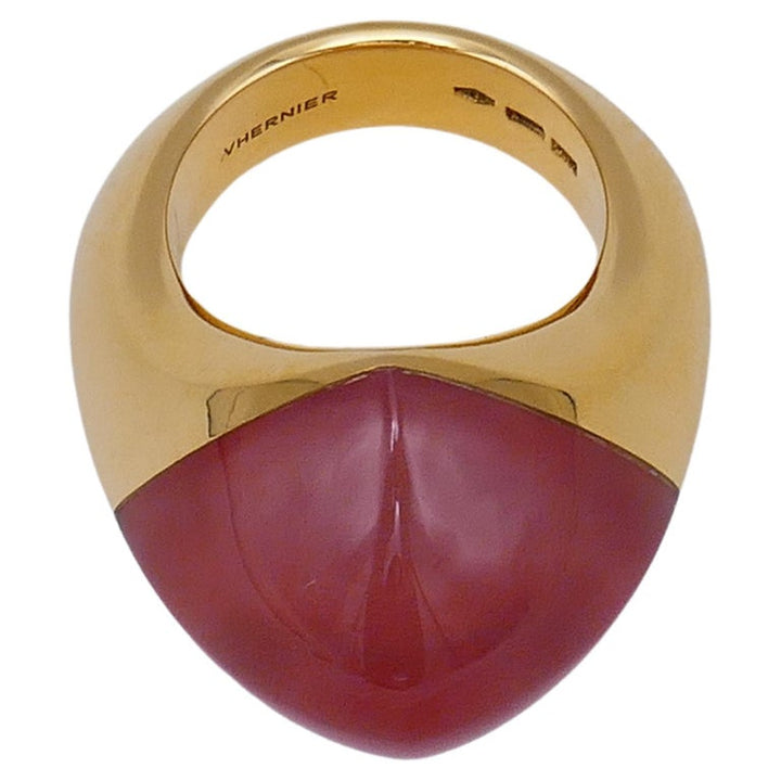Vhernier Pan Di Zucchero Carnelian Rock Crystal Ring