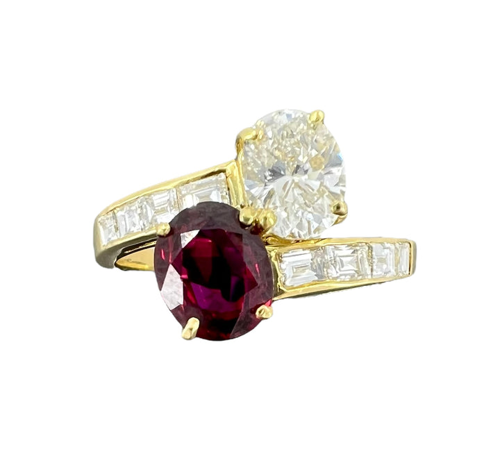 Cartier Vintage Diamond Ruby Ring