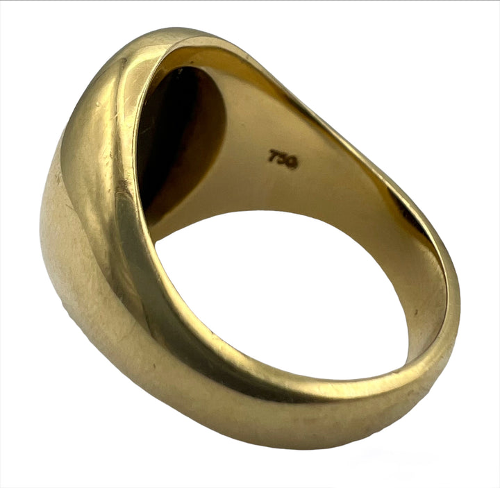 Tiffany & Co. Onyx Gold Signet Ring 18k, 1950-1960's