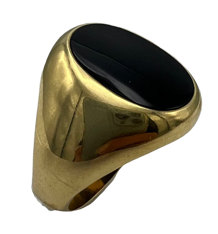 Tiffany & Co. Onyx Gold Signet Ring 18k, 1950-1960's