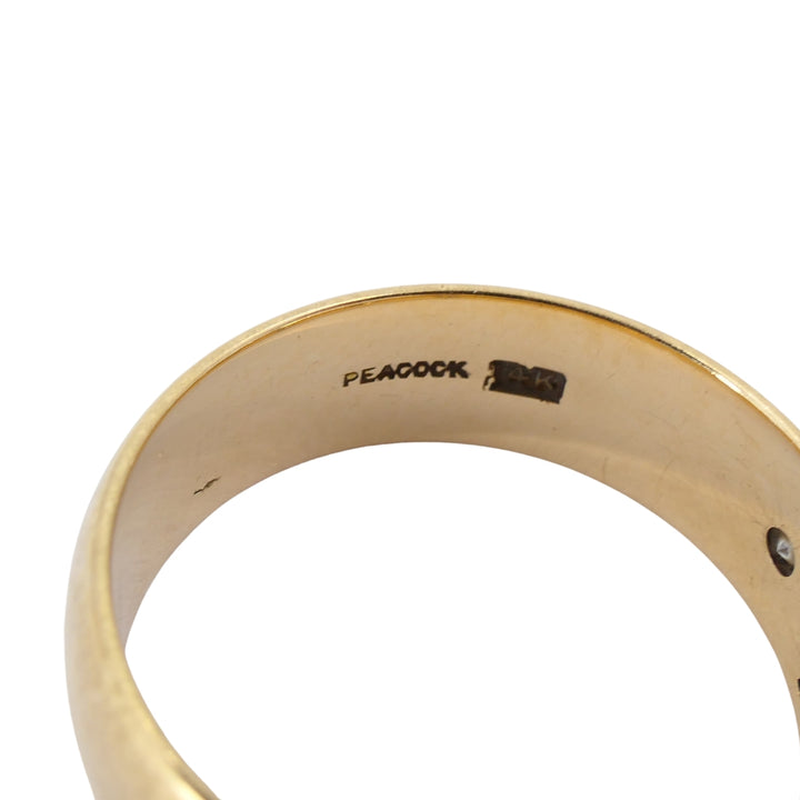 Peacock 14k Gold Diamond Band Ring