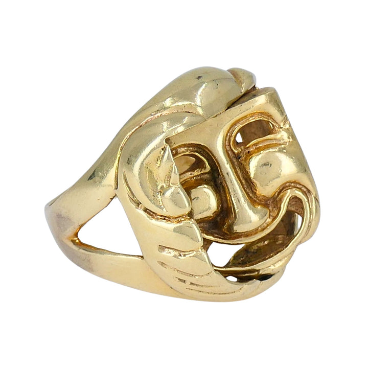 Vintage 14k Gold Greek Theater Flip Ring