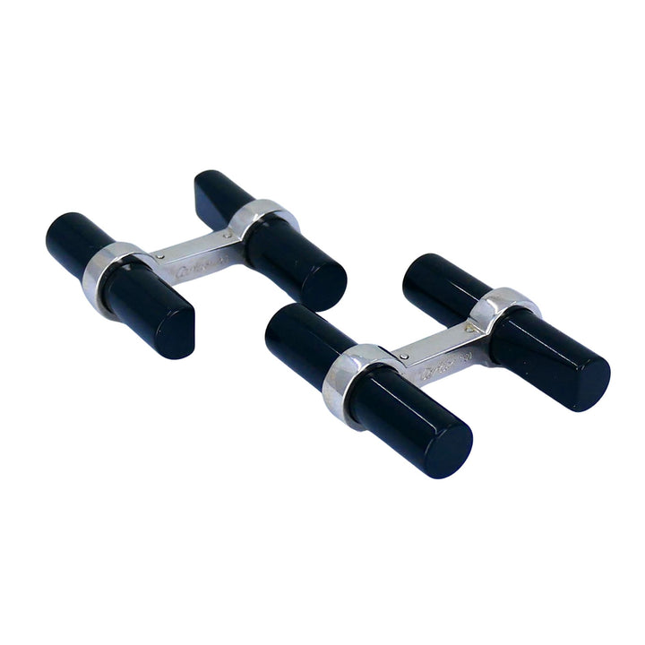 Vintage Cartier 18k White Gold Onyx Cufflinks