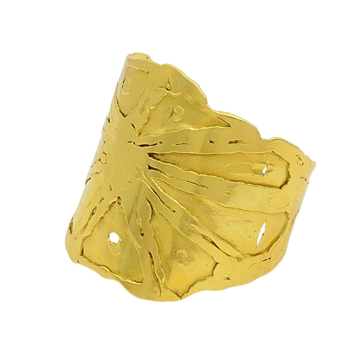 Jean Mahie 22k Gold Wide Cuff Bracelet