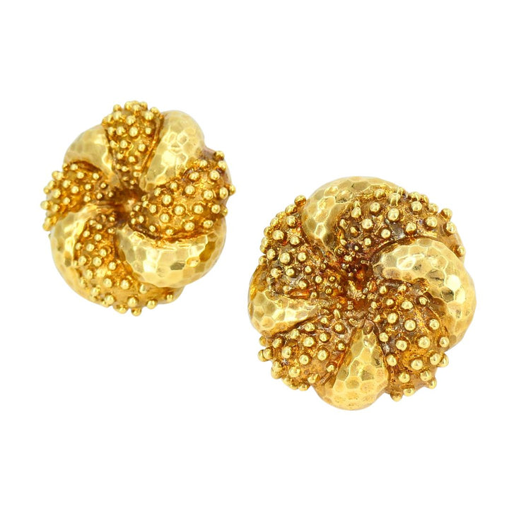 Vintage Wander 18k Gold Floral Clip-on Earrings