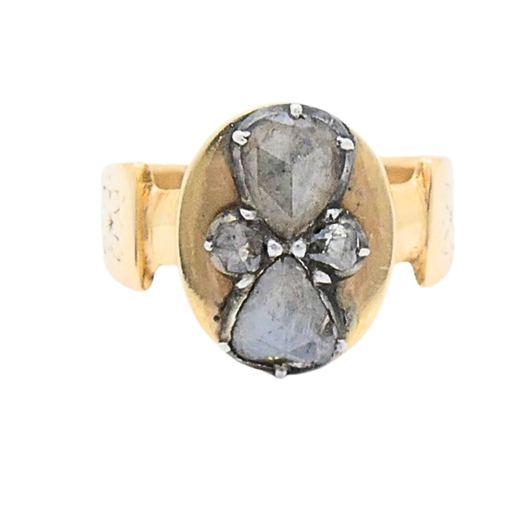 Rose Cut Diamond Ring 14k Gold Vintage Jewelry