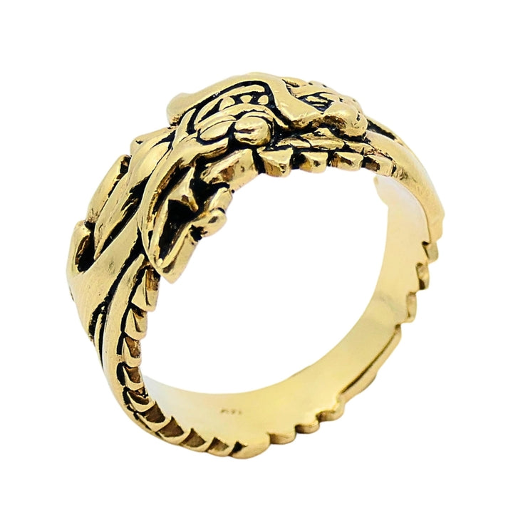 Vintage Dragon Ring 14k Gold Men Jewelry