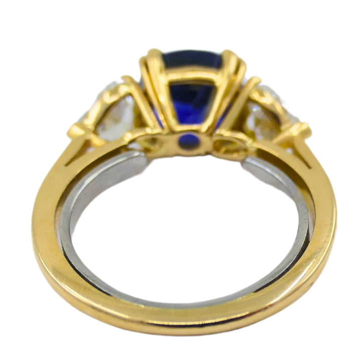 Adler Ring 18k Gold Sri Lanka Sapphire GRS Report Heart Shaped Diamond