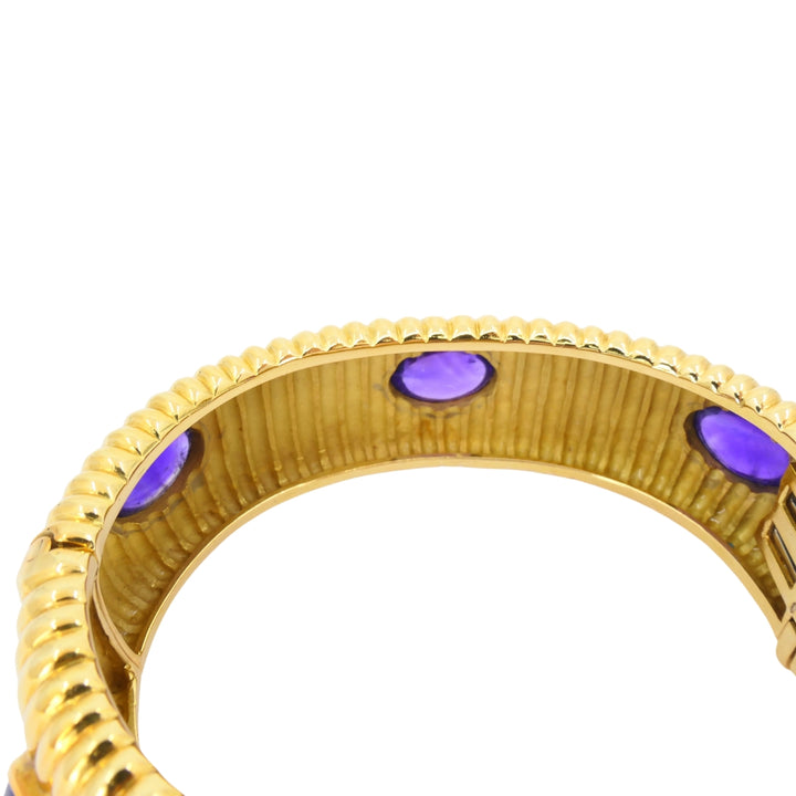 Amethyst Bracelet Tambetti 18k Gold Bangle Vintage Jewelry