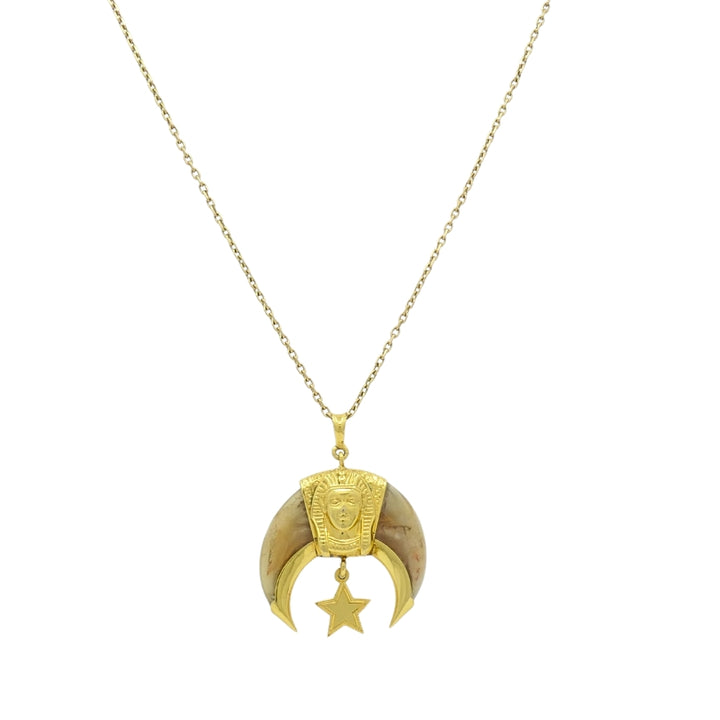 14k Gold Masonic Knight Templar Claw Pendant & 18k Gold Chain