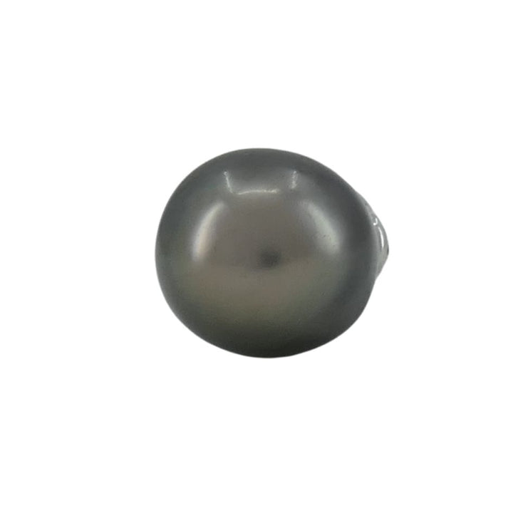 14k White Gold Tahitian Pearl Diamond Necklace Enhancer Pendant