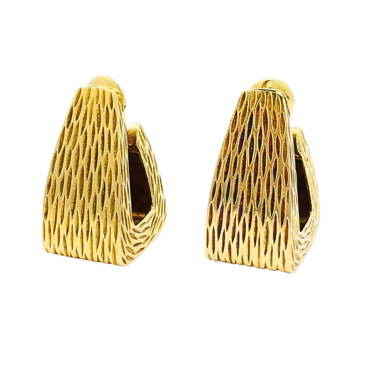 Wander France  Modern 18k Gold Geometric Clip-On Earrings