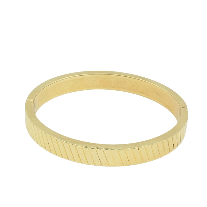 14k Gold Ribbed Bangle Vintage Bracelet