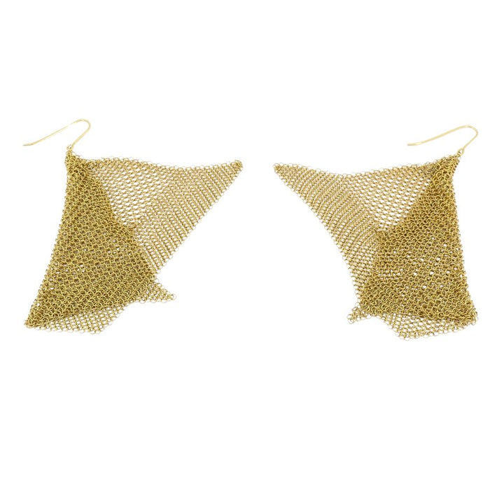 Elsa Peretti for Tiffany & Co. 18k Gold Large Mesh Drop Earrings