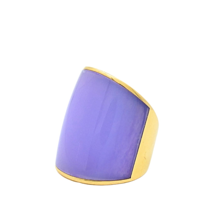 Vhernier 18k Gold Violet Chalcedony Statement Ring
