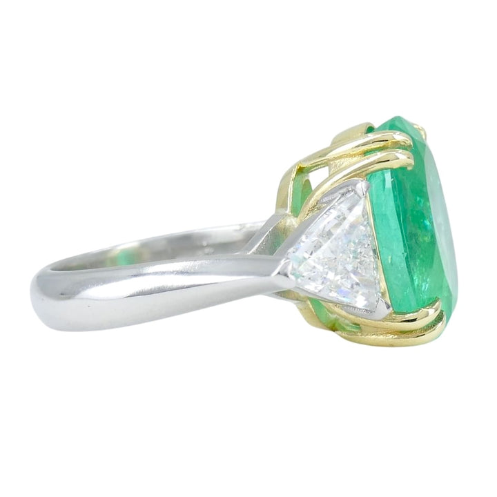 Natural 8ct. Emerald Diamond Ring 18k Gold Platinum