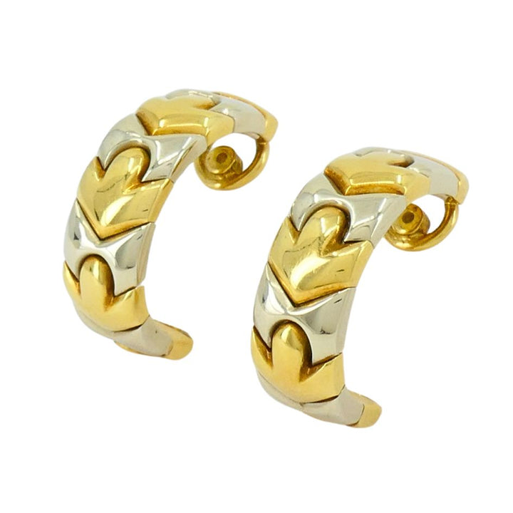 Bvlgari 18k Two-tone Gold Clip-on Huggie Alveare Earrings