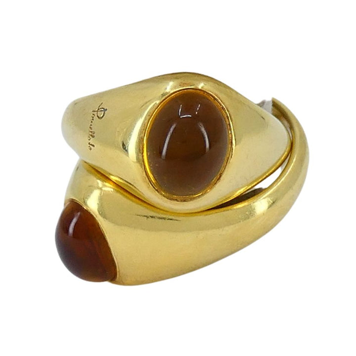 Pomellato 18k Gold Citrine Interwoven Duo Ring