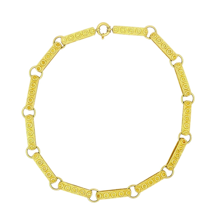 18k Gold Necklace Heavy Link Vintage