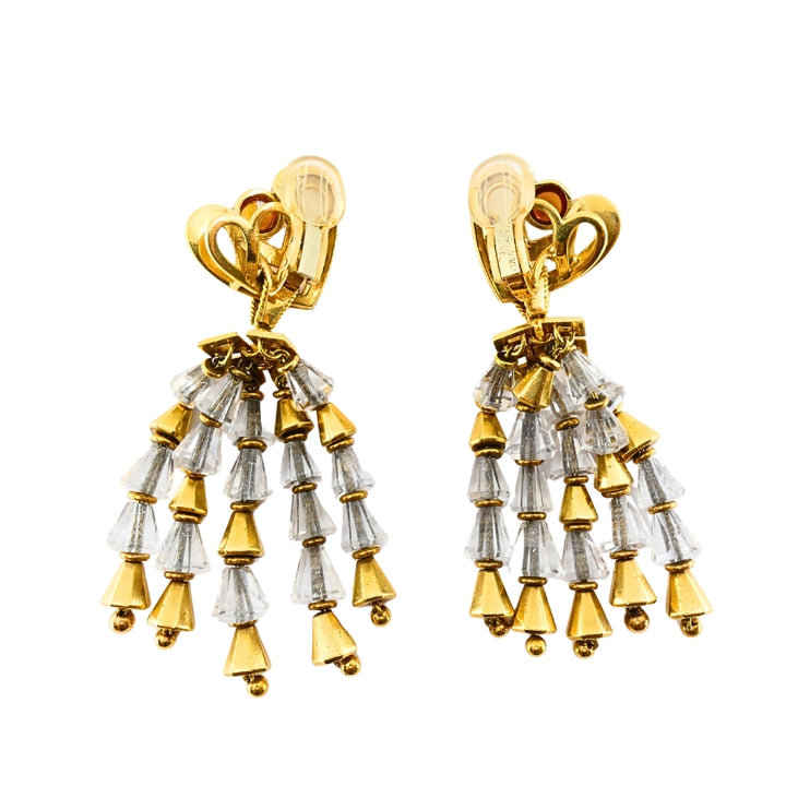 1950's Fred Leighton Yellow Gold, Citrine & Rock Crystal Dangle Earrings