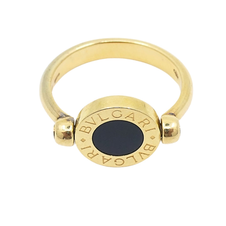 Bvlgari Flip Ring 18k Gold Coral Onyx