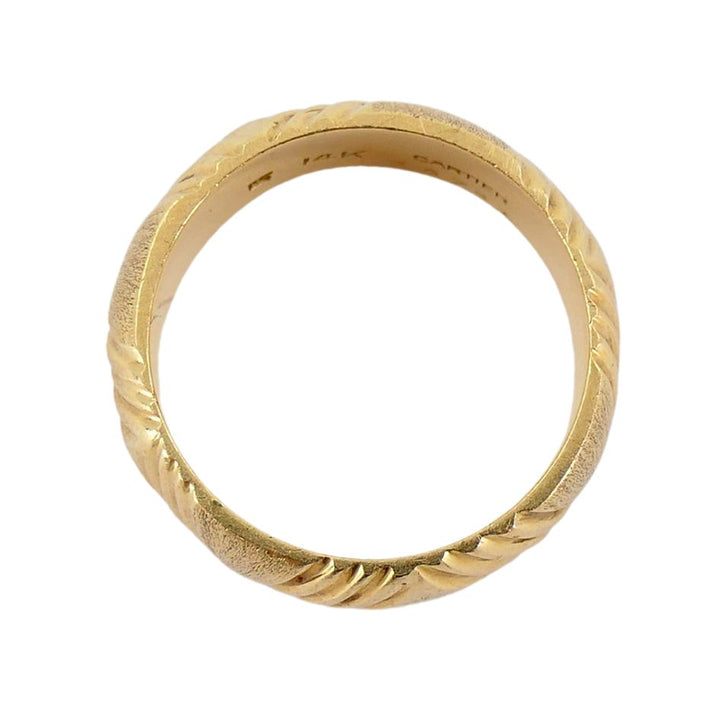 1950s Cartier 14k Gold Brushed Band Ring sz 7