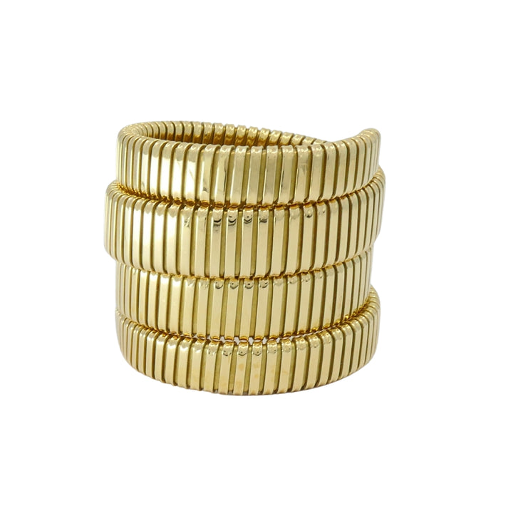 Vintage Carlo Weingrill 18k Gold Four Row Tubogas Wrap Bracelet