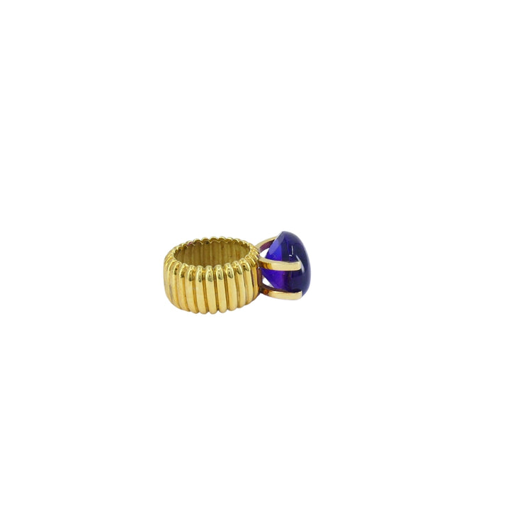 Amethyst Ring Signed Tambetti 18k Gold Cocktail Ring