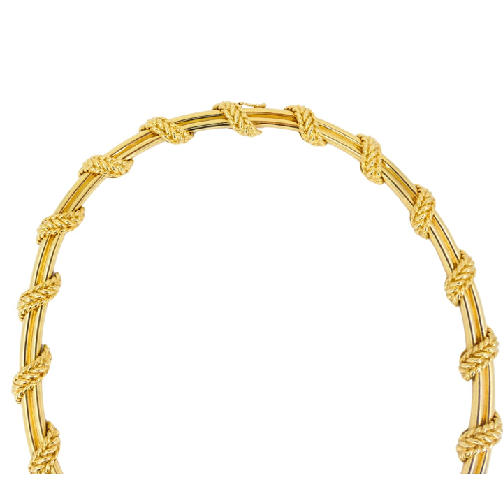 Tiffany & Co. 18k Gold Diamond Collar Necklace Rope Design