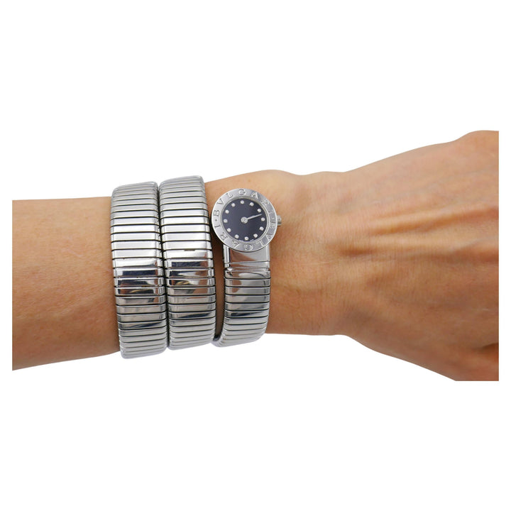 Bvlgari Tubogas Stainless Steel Diamond BB19 Watch