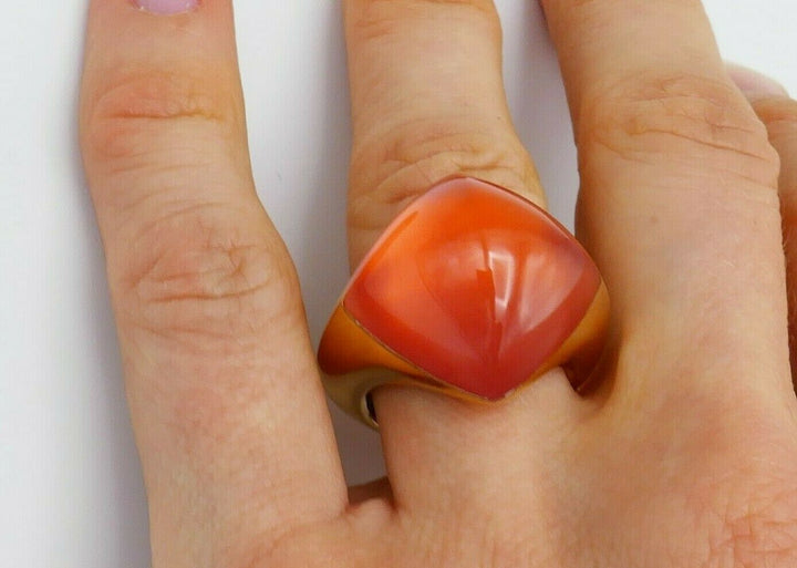 Vhernier Pan Di Zucchero Carnelian Rock Crystal Ring