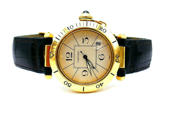 Pasha de Cartier Yellow Gold Wrist Watch
