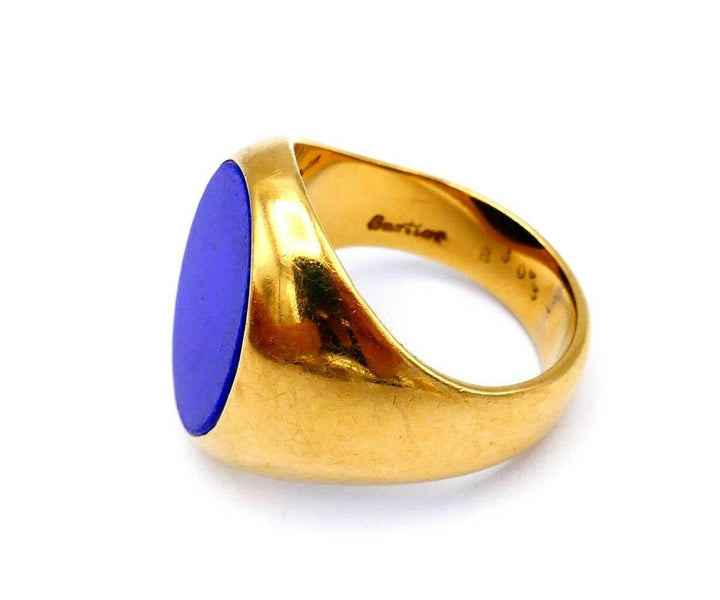 Cartier Vintage Lapis Lazuli Yellow Gold Signet Ring
