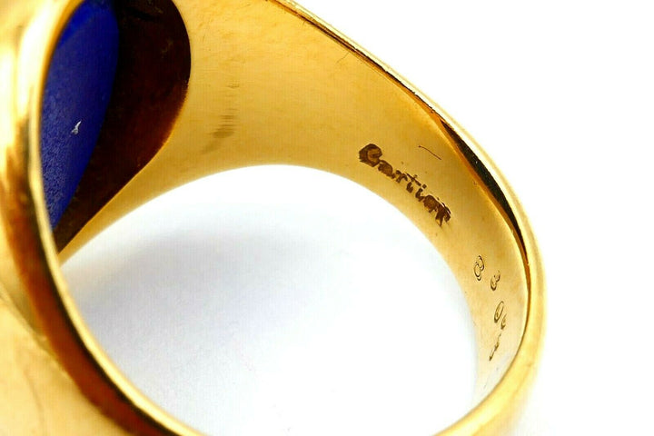 Cartier Vintage Lapis Lazuli Yellow Gold Signet Ring
