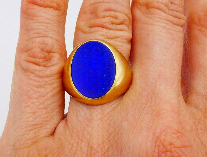 Cartier Vintage Lapis Lazuli Yellow Gold Signet Ring