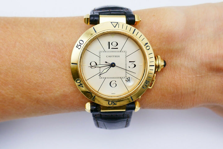 Pasha de Cartier Yellow Gold Wrist Watch