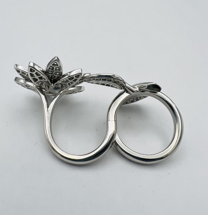 Van Cleef and Arpels White Gold and Diamond Lotus Cocktail Ring