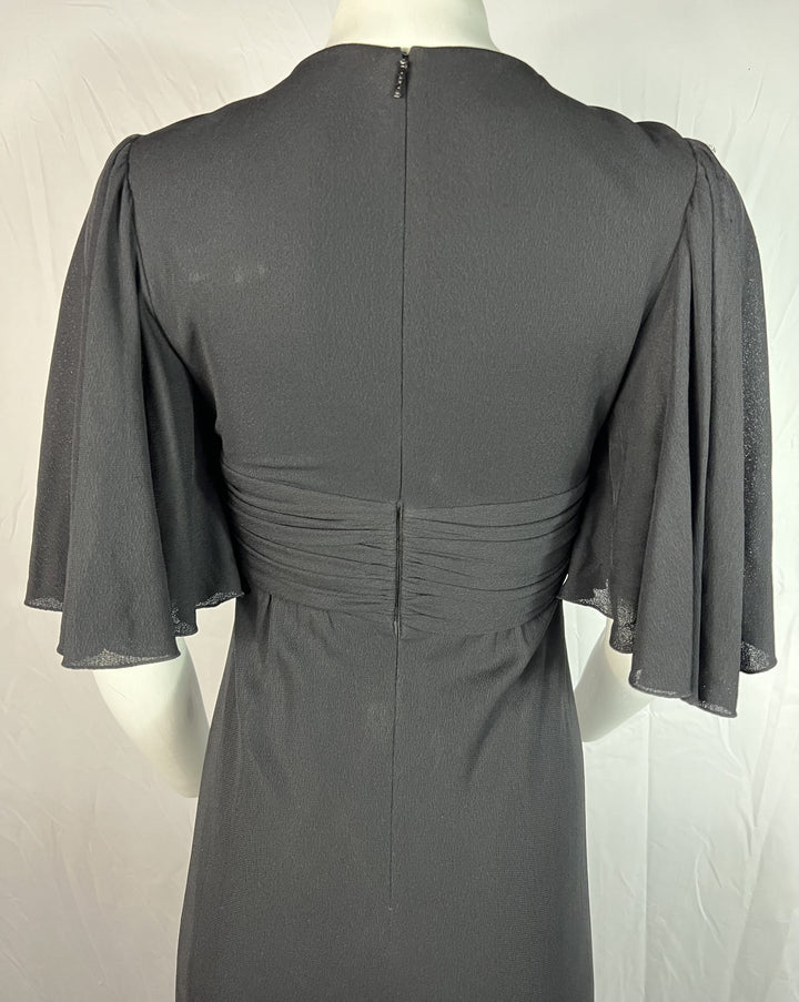 Gucci Maxi Dress Gown Rayon Silk, Size Small Black